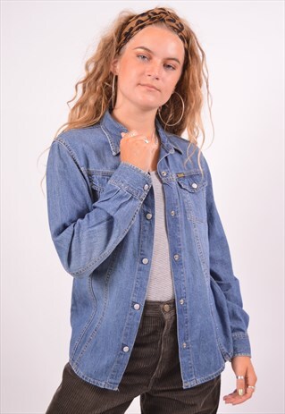VINTAGE DIESEL DENIM SHIRT BLUE