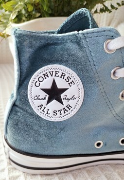 Retro Blue Suede Hi-Top Canvas All Star Converse 