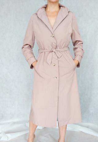 Vintage Ash Pink Trench Coat, Small Size Coat