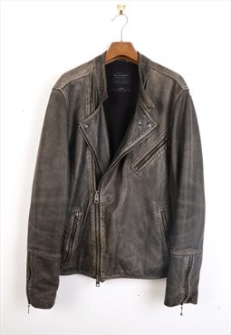 Vintage 00s All Saints Leather Jacket in Black
