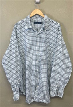 Vintage Ralph Lauren Shirt Check Button Up With Logo 