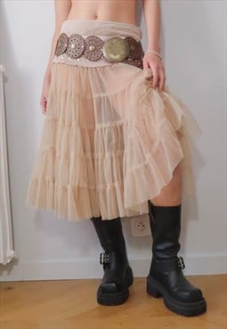 vintage tulle fairy midi skirt