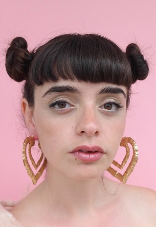 GOLD BAMBOO HEART EARRINGS
