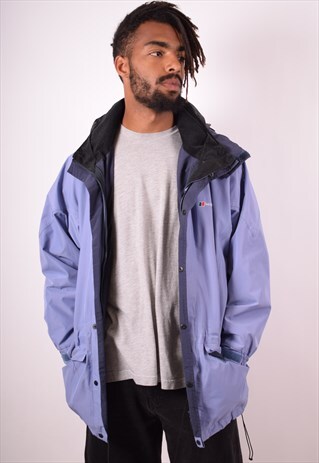 BERGHAUS MENS VINTAGE RAIN JACKET LARGE PURPLE 90S