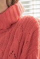 VINTAGE 80'S PINK OVERSIZED KNITTED LONG FIT JUMPER