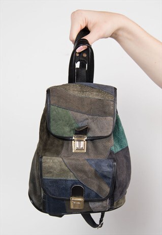 90'S SUEDE PATCHWORK RUCKSACK