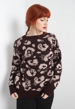 Vintage Abstract Crazy Patterned Jumper Multi