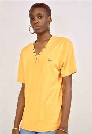 VINTAGE 90S YELLOW DOLCE & GABBANA TEE