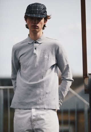 VINTAGE BURBERRY LONG SLEEVE POLO SHIRT TOP