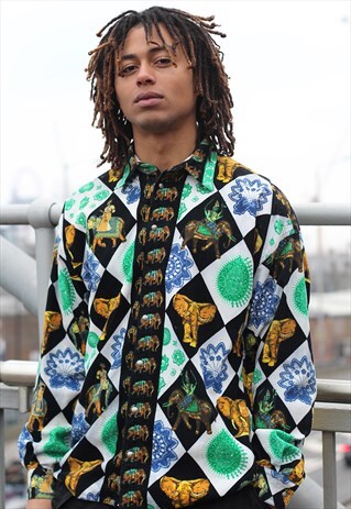 RARE VINTAGE VERSACE CORDROY PATTERN SHIRT