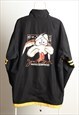 VINTAGE WILE E. COYOTE WINDBREAKER JACKET BLACK SIZE XL