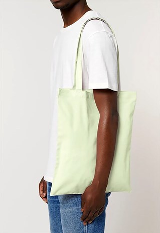 54 Floral Essential Cotton Shoulder Tote Bag - Mint Green