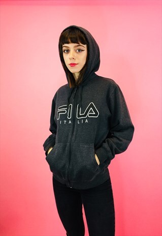 FILA BLACK ZIP UP HOODIE