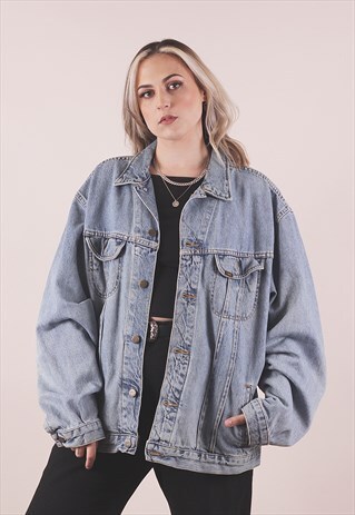 VINTAGE LEE 90S GRUNGE BLUE DENIM JACKET OVERSIZED /A6015
