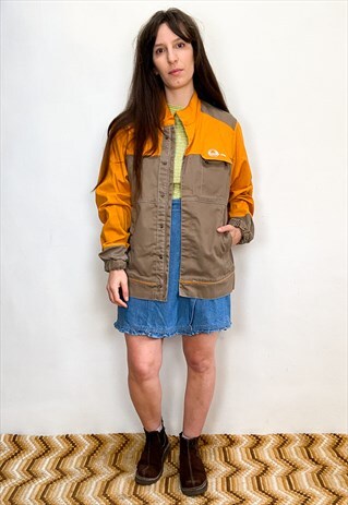 VINTAGE 90'S FRENCH WORKMAN'S ORANGE JACKET