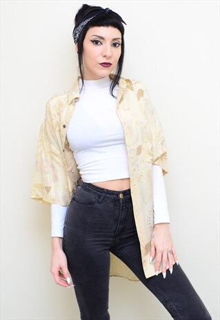 VINTAGE 90'S SILK ABSTRACT PATTERNED OVERSIZED SHIRT