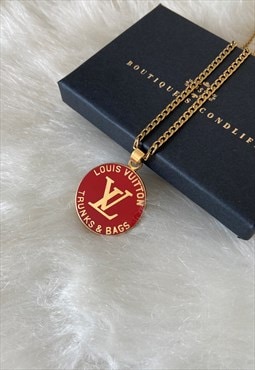 Authentic Louis Vuitton Red Pendant- Reworked Necklace