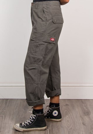 VINTAGE 90'S GREY DICKIES CARGO PANTS TROUSERS