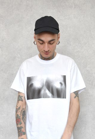 WHITE SUPREME RACK BOOBIE TITS TEE T-SHIRT
