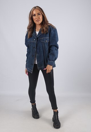 VINTAGE DENIM JACKET OVERSIZED FITTED MUSTANG UK 16 (KC3R)
