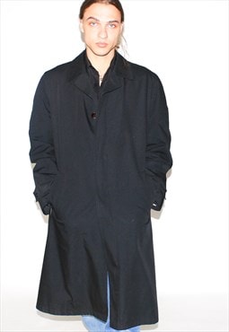 Vintage 90s classic trench coat in black