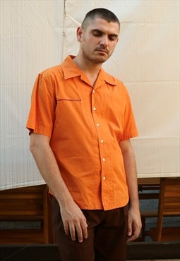 y2k Vintage Prada red line orange cotton shirt