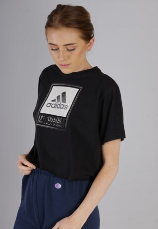 VINTAGE ADIDAS CROP TOP BLACK Z322