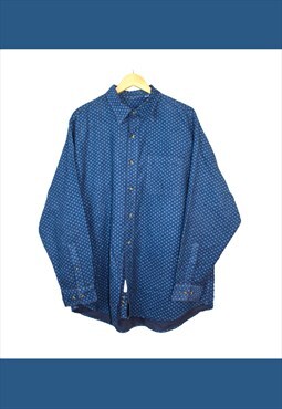 Vintage 90s Blue Corduroy Casual Shirt 