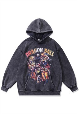 Dagon ball hoodie vintage wash pullover Japanese jumper grey