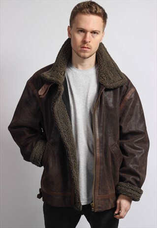 VINTAGE LEATHER AVIATOR JACKET