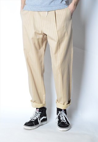 VINTAGE 90S BEIGE STRIPED PANTS