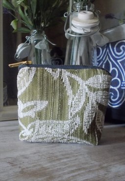 Olive Green Chenille Coin Purse