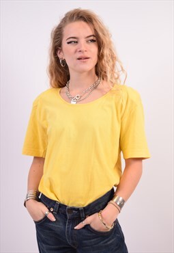 Vintage Benetton T-Shirt Top Yellow