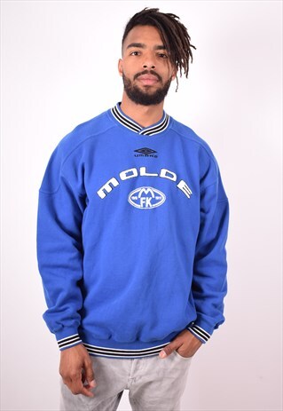 UMBRO MENS VINTAGE SWEATSHIRT JUMPER XL BLUE 90S
