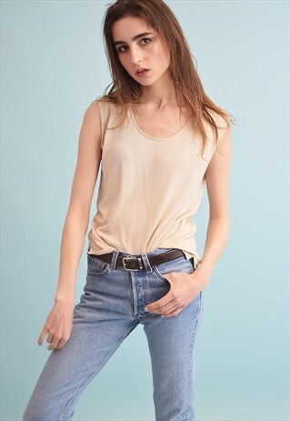 90'S RETRO NEUTRAL OVERSIZED KNITTED MOMS TOP