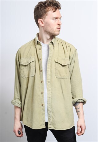 VINTAGE CORDUROY CORD SHIRT BEIGE