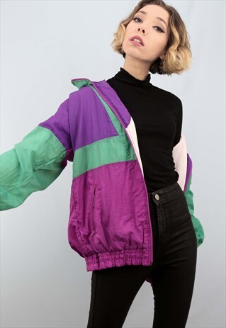 VINTAGE 80S 90S OVERSIZED SHELL JACKET