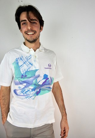 VINTAGE SERGIO TACCHINI WHITE POLO SHIRT