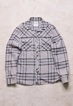 AllSaints Archway Grey Check Casual Shirt 