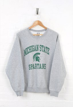 Vintage Michigan State Sweater Grey Medium