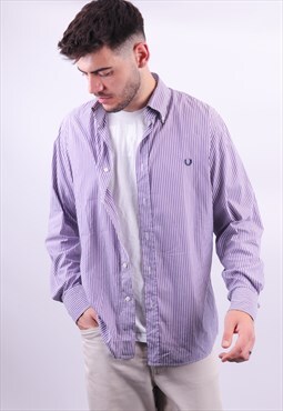 Vintage Fred Perry Striped Shirt in Purple