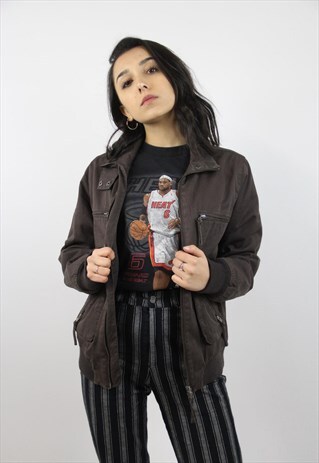 VINTAGE SERGIO TACCHINI BROWN BOMBER JACKET