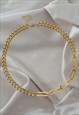 LUXOR. GOLD MIX LINK CHAIN NECKLACE