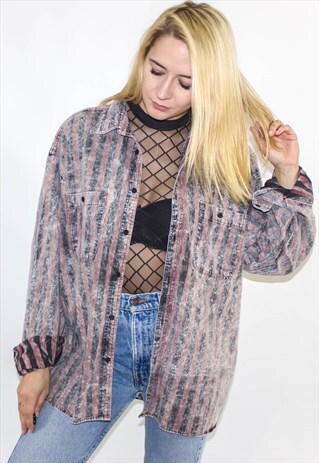 VINTAGE 90'S OVERSIZED STRIPED BOYFRIEND SHIRT
