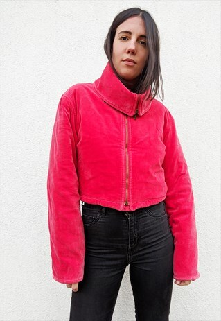 VINTAGE ARMANI JEANS CROP VELVET JACKET