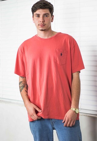 VINTAGE POLO RALPH LAUREN T-SHIRT LOGO 90S XL 7.5