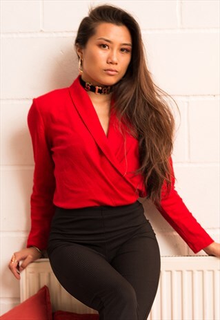 FIERY RED 80'S BODYSUIT