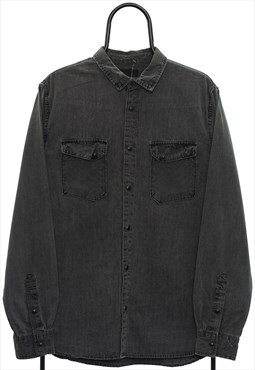 Vintage Black Long Sleeved Shirt Womens