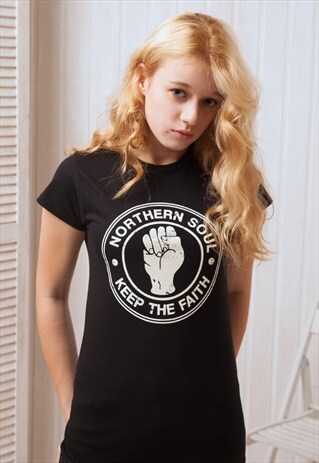 NORTHERN SOUL SHIRT - DISTRESSED BURNOUT RETRO PRINT T SHIRT