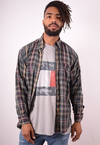 MENS VINTAGE SHIRT MEDIUM MULTI CHECK 90S